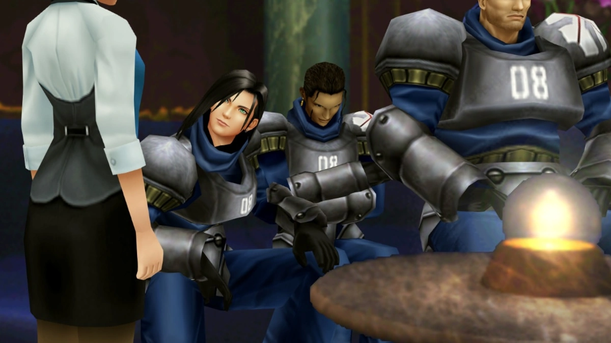 Squall y Rinoa en un paisaje de Final Fantasy VIII Remastered