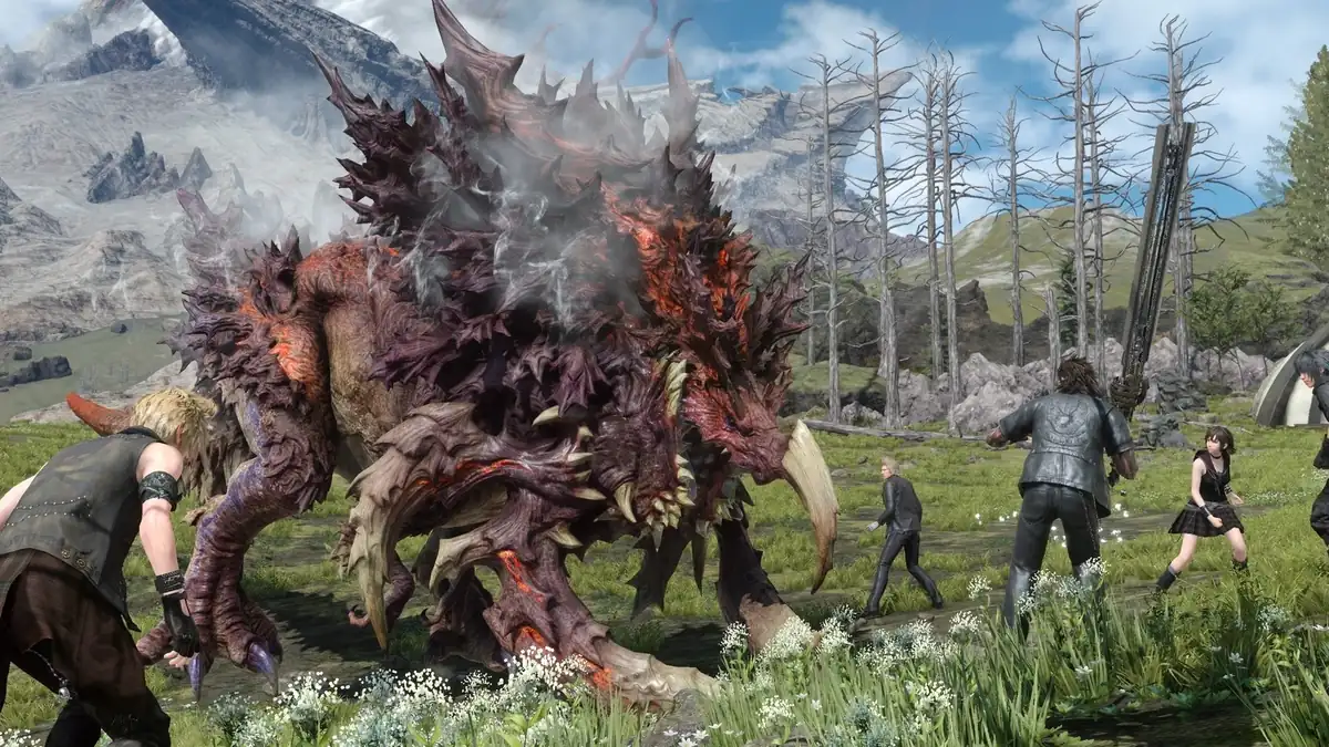 Noctis y sus compañeros viajando por carretera en Final Fantasy XV