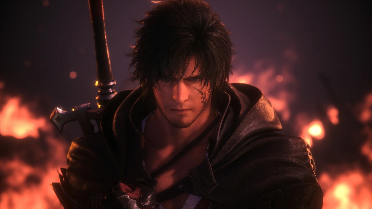Clive Rosfield combatiendo con Ifrit en Final Fantasy XVI
